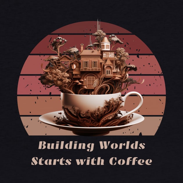 Building Worlds Starts with Coffee Coffee Lovers by Positive Designer